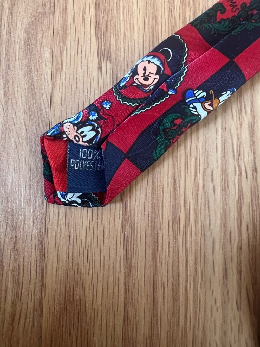 Disney Red and Black Mickey & Friends Christmas Tie - Picture 5 of 6